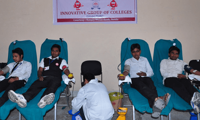 blood donation camp noida by M pharm colleges in delhi ncr