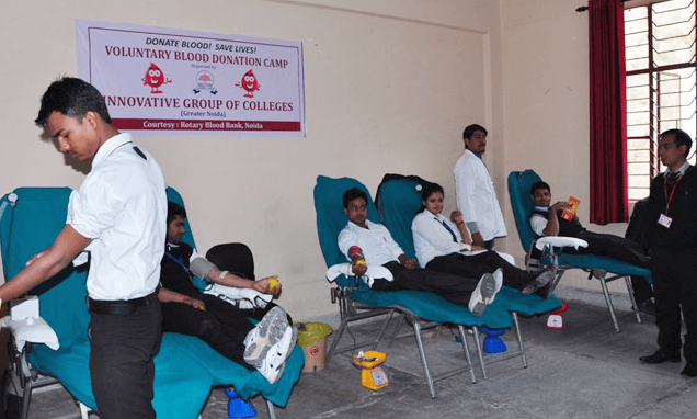 blood donation camp noida by Pharmacy colleges in delhi ncr